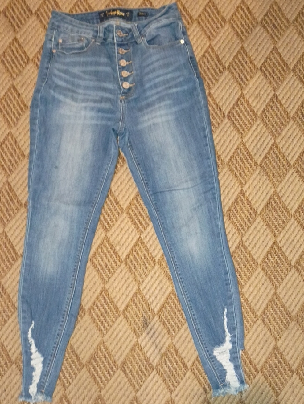 Indigo Rein Skinny Jeans - Light Blue Distressed